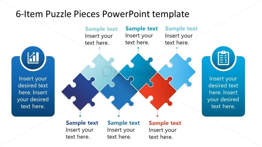 6 item Puzzle Pieces Template For PowerPoint SlideModel