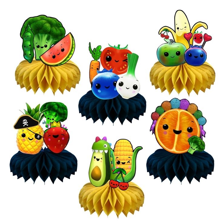 6Pcs Hey Bear Sensory Fruit Table Centerpiece Party Supplies Birthday