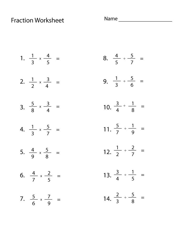 6th Grade Math Fractions Worksheet FractionsWorksheets