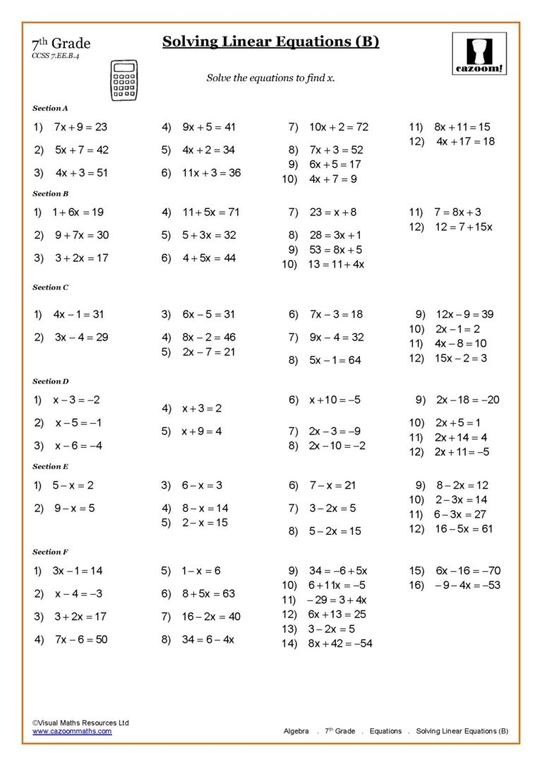 7th Grade Math Worksheets Multiplication Printable Worksheets