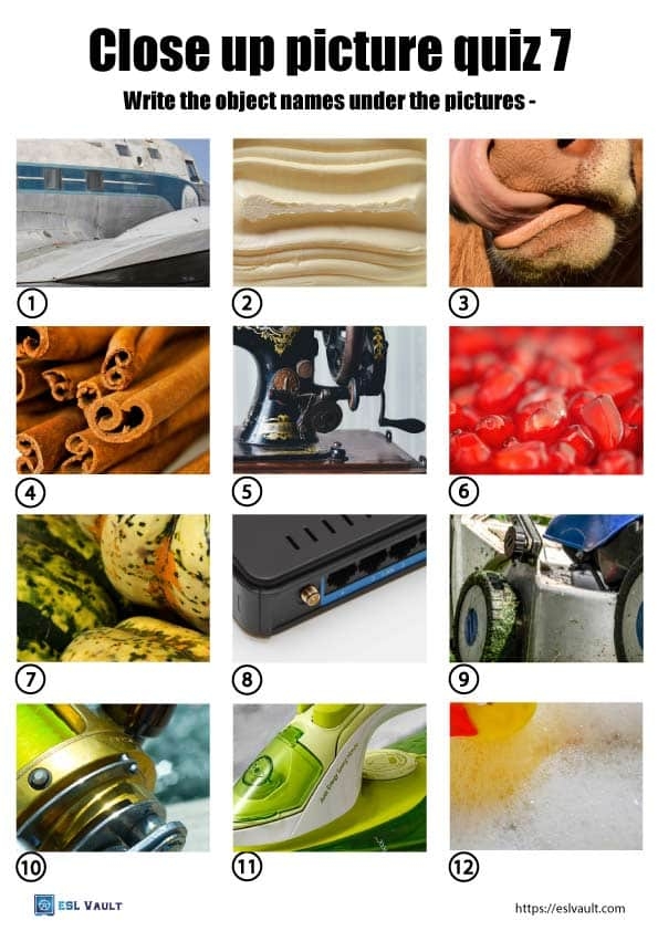 close up guess the object picture quiz printable