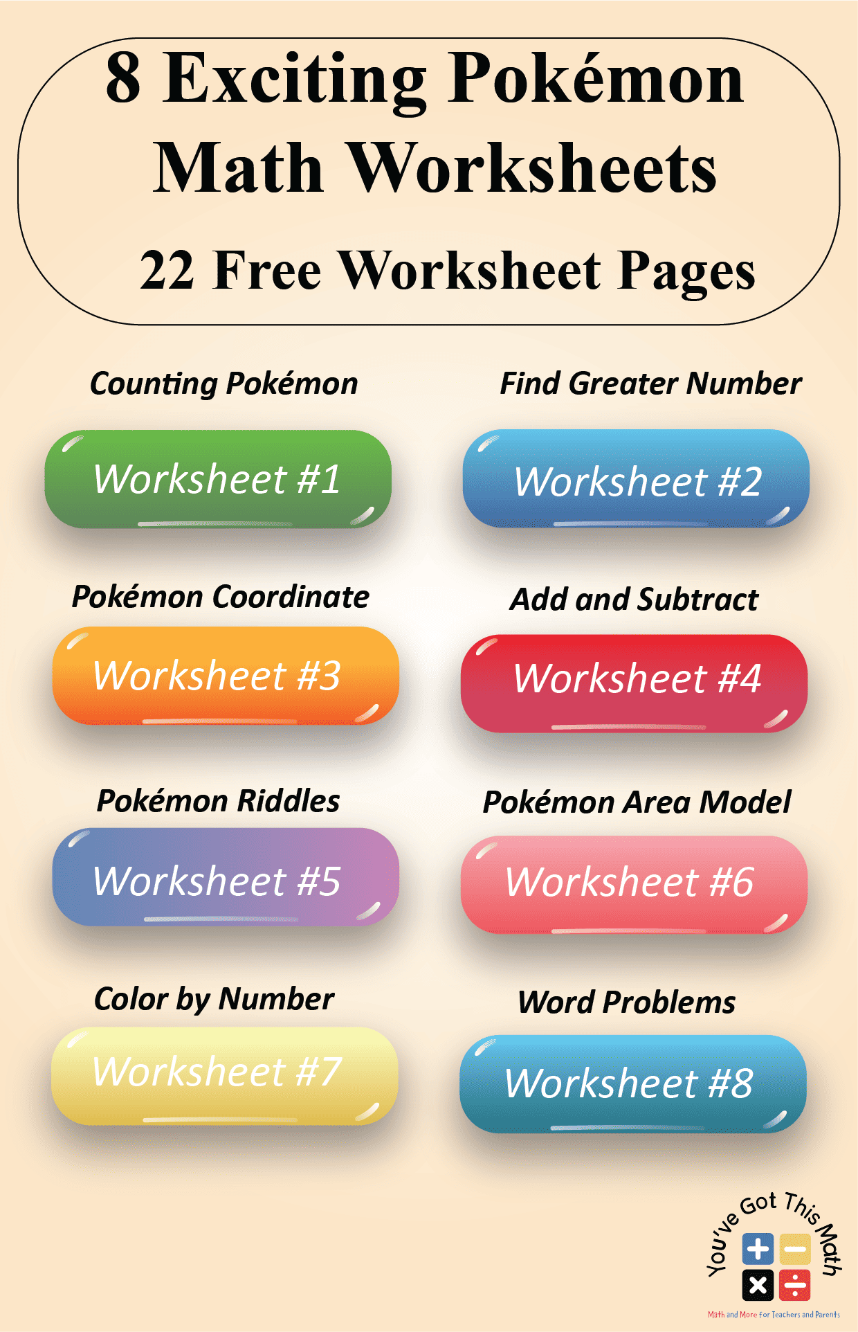 8 Exciting Pok mon Math Worksheets 22 Free Pages