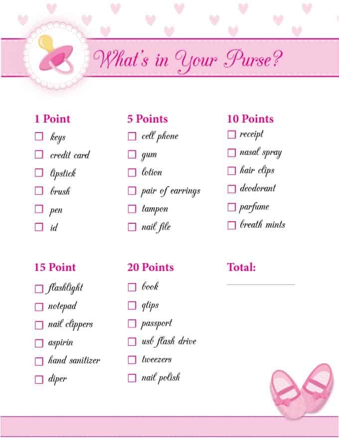 free printable baby shower games what's in your phone