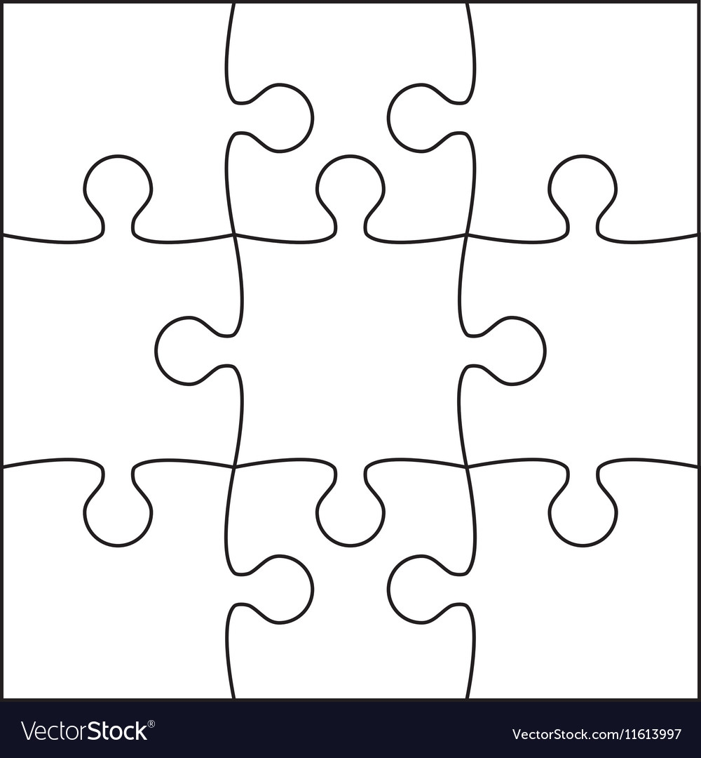 9 Piece Puzzle Template