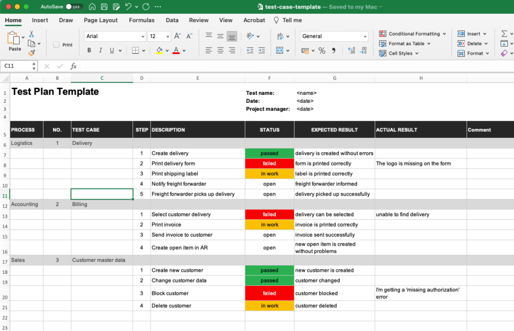 A Proven Test Plan Template For Software Testing Excel Pertaining To