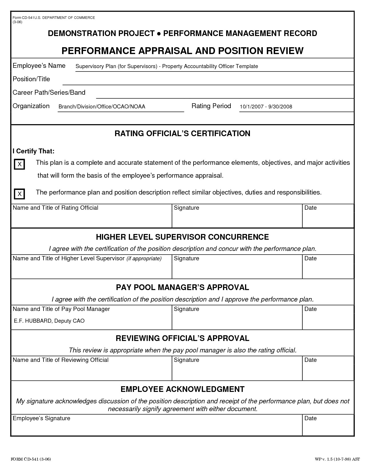 Accountability Plan Template