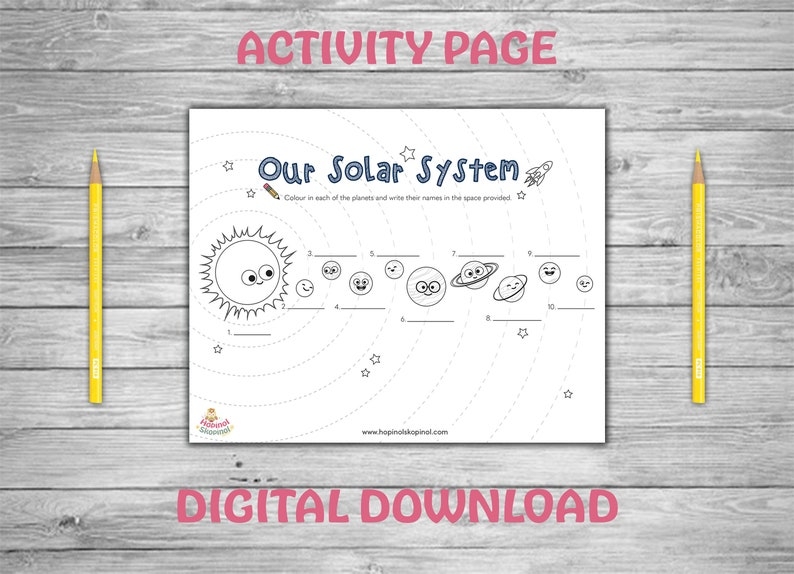 Activity Page Printable Our Solar System Kids Activity Page Etsy