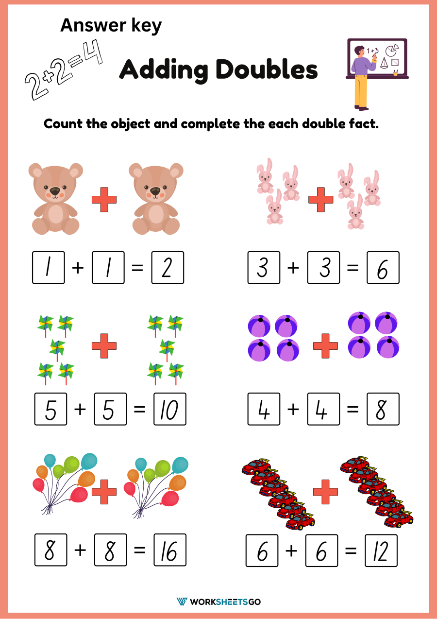 doubles math worksheets