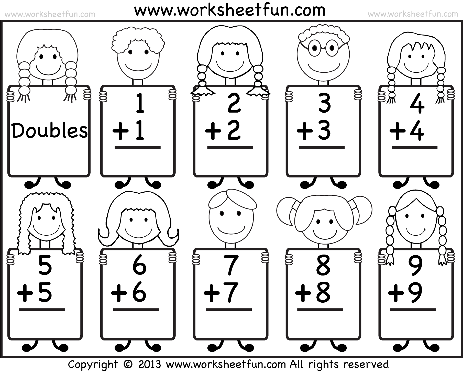 Addition Doubles Worksheets Worksheet Math Grade Together Maths 
