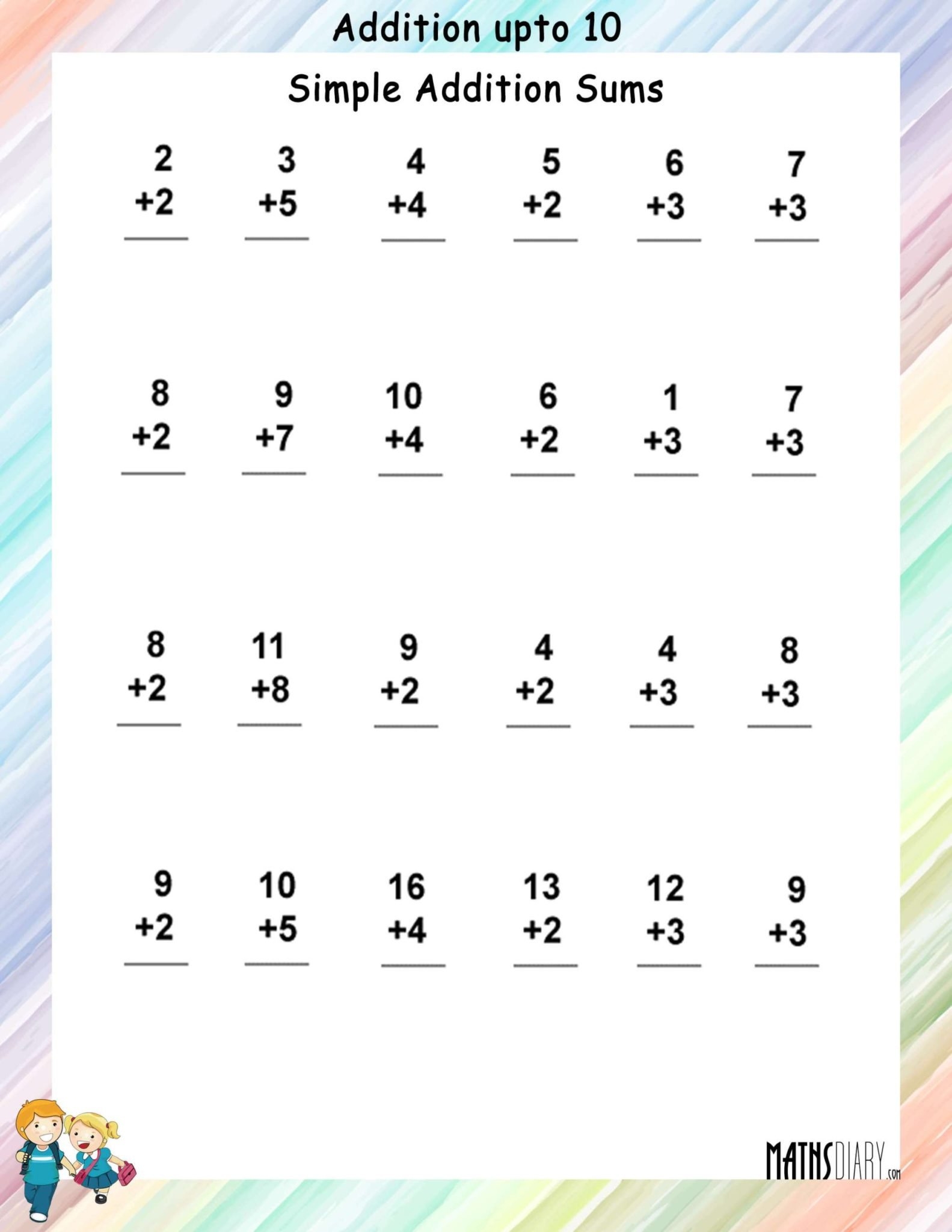 Addition LKG Math Worksheets