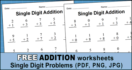 free printable addition worksheets with pictures