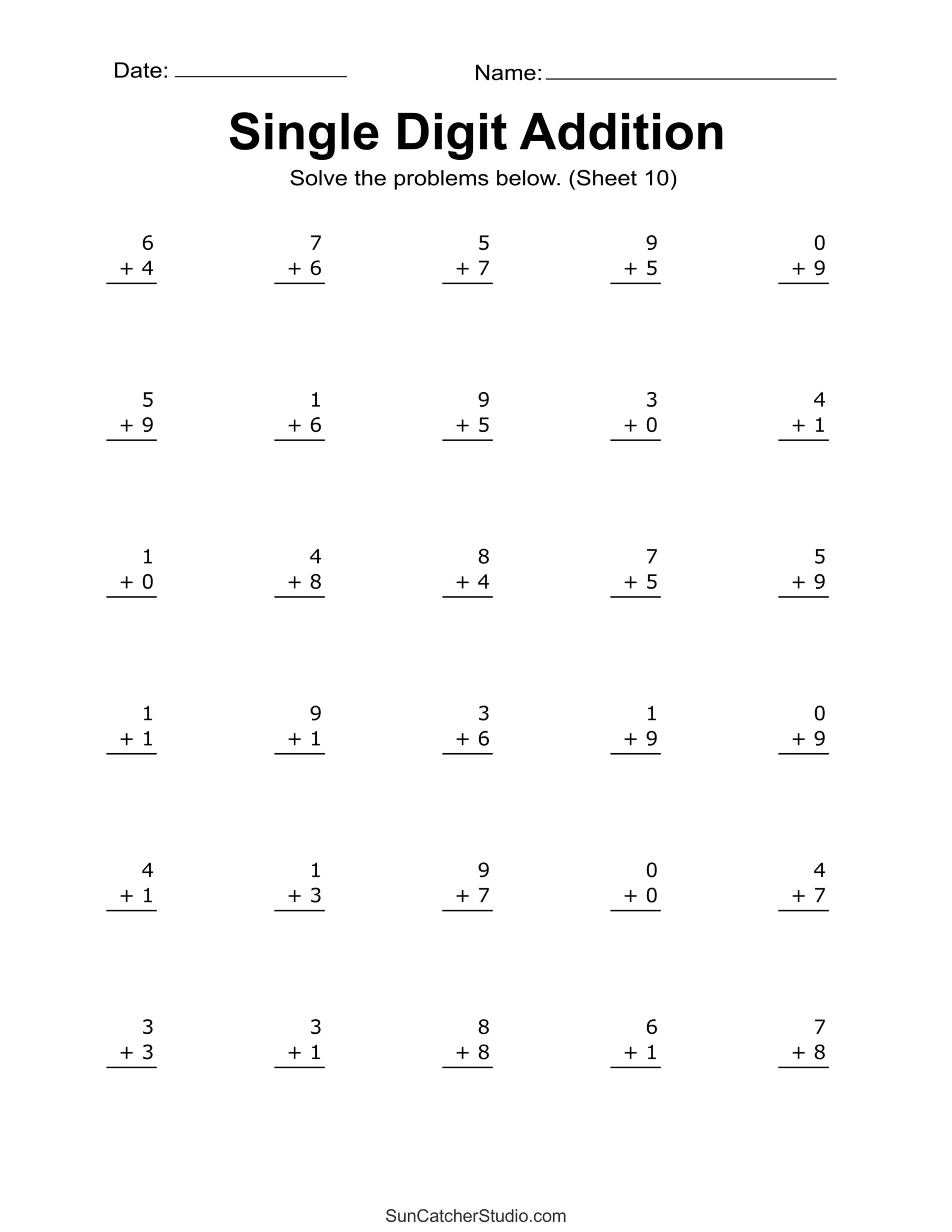 easy math worksheets printable