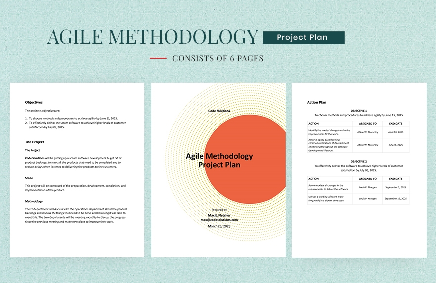Agile Methodology Project Plan Template In PDF Word Pages Google 