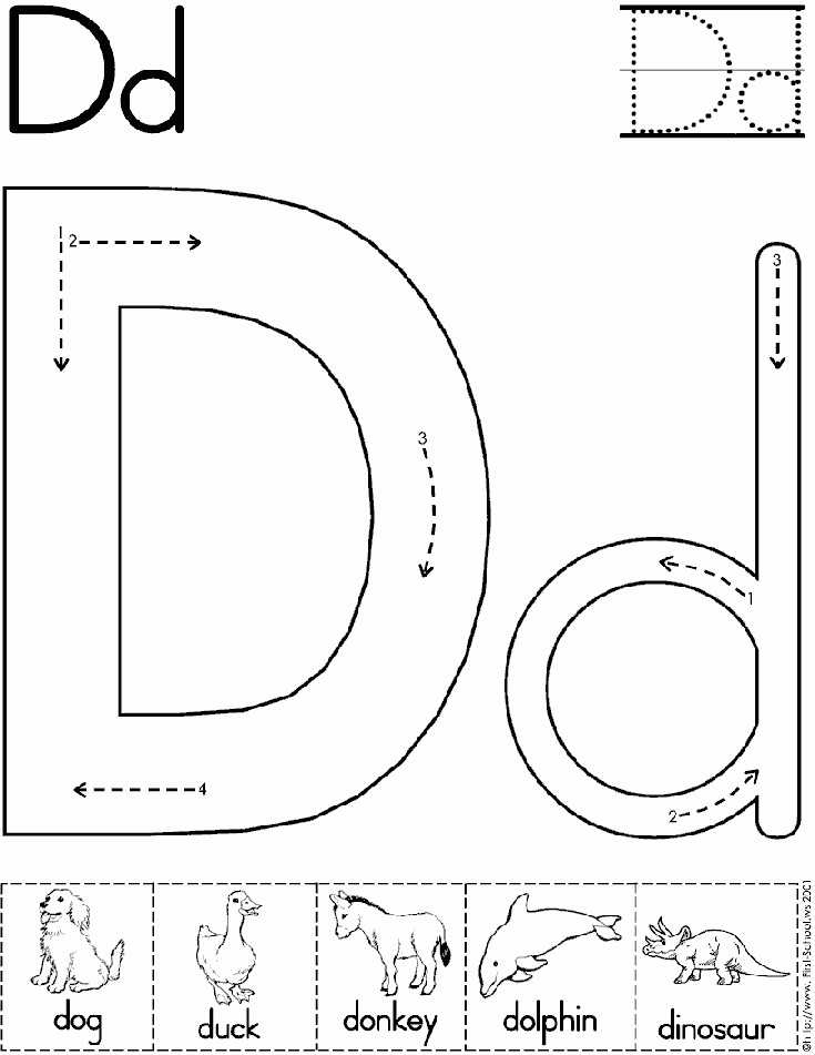 Alphabet Letter D Worksheet Preschool Printable Activity Standard 