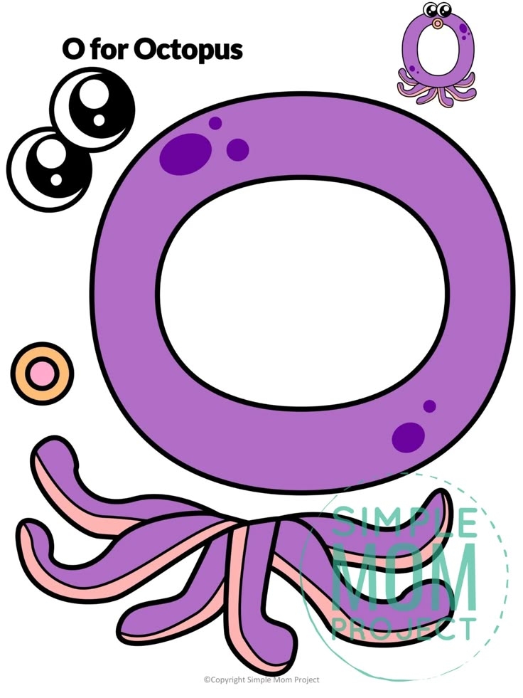 An Octopus Is Sitting In Front Of The Letter O For Octopus Coloring 