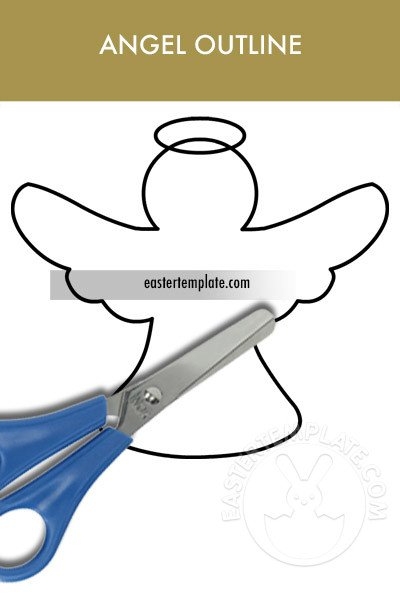 Angel Outline Printable Easter Template