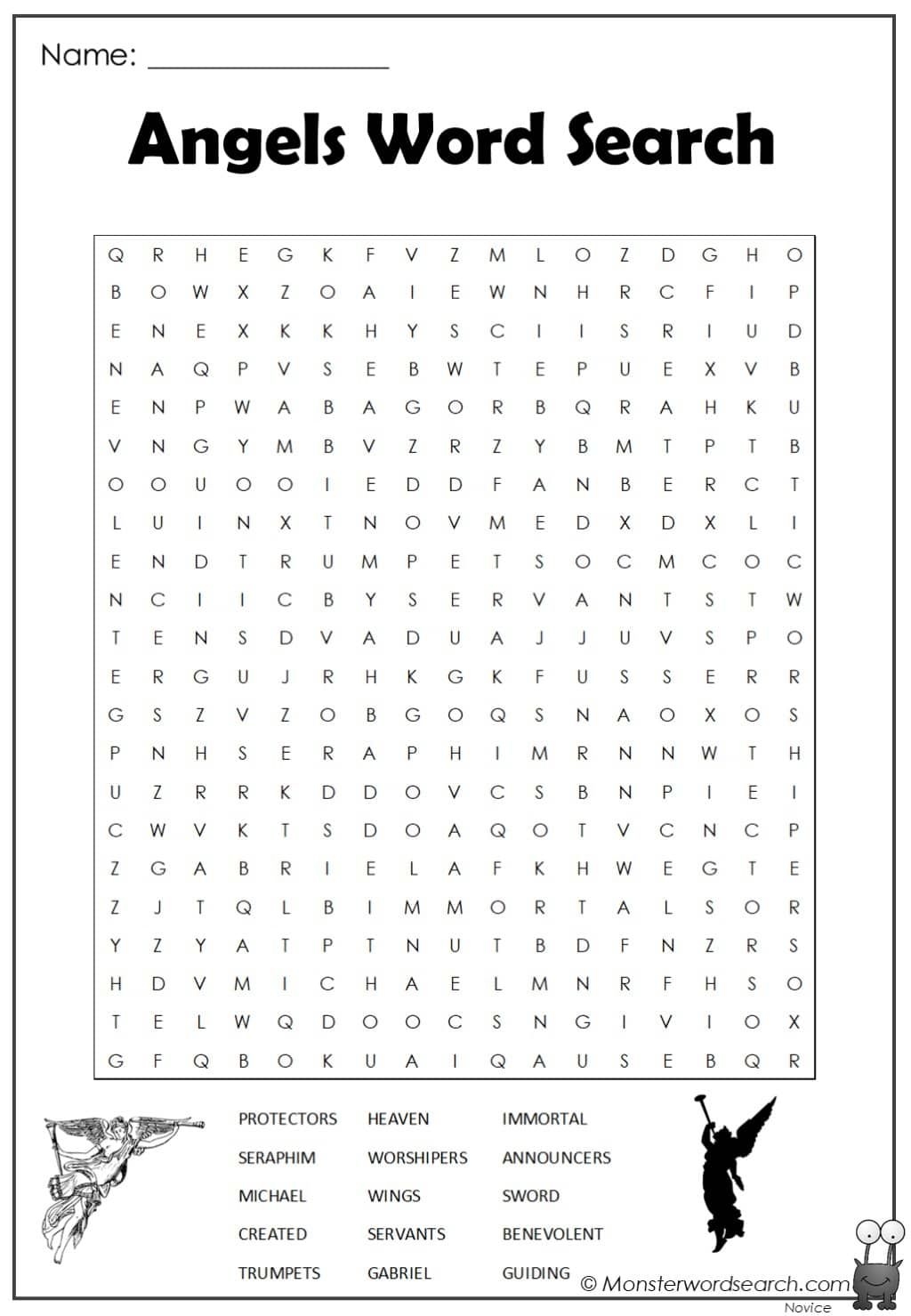 Angels Word Search Puzzle Game