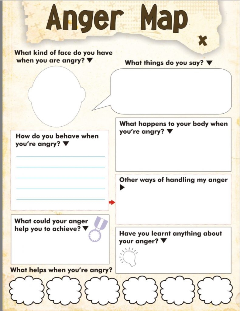 Anger Map Kids Worksheet Free Printable Anger Management Free