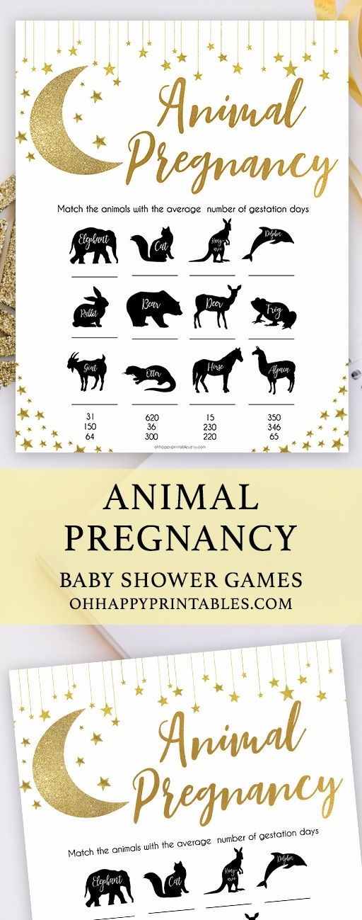 Animal Pregnancy Baby Game Printable Baby Shower Games Twinkle Little 