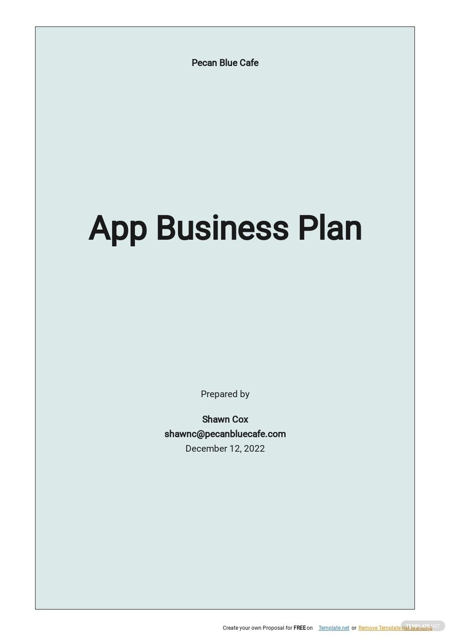 App Business Plan Template Google Docs Word Apple Pages PDF