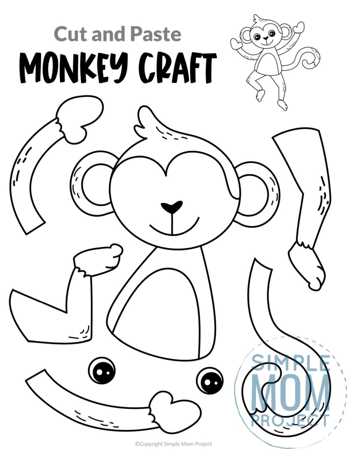 Are You Looking For An Easy Printable Paper Monkey Craft For Your Five 