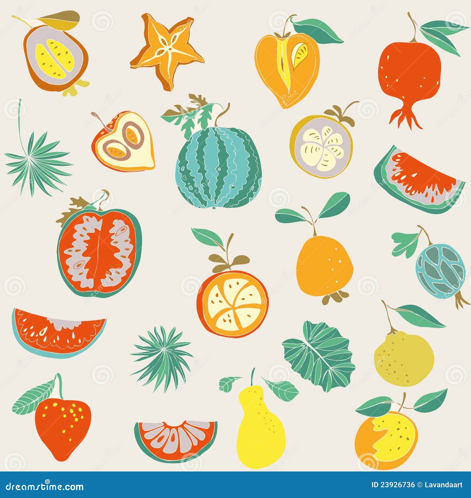 Assorted Fruits Cartoon Vector CartoonDealer 23997811