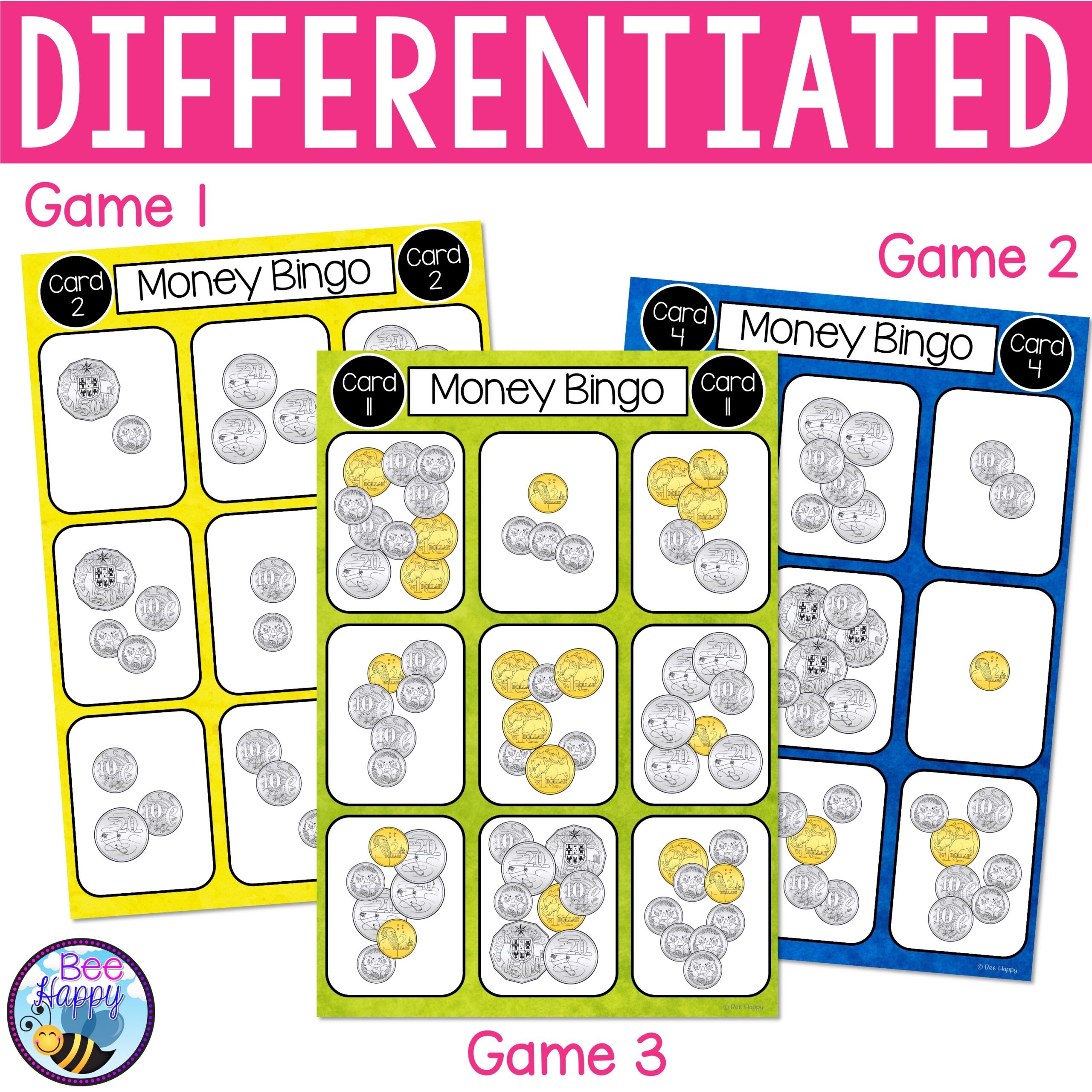 free printable australian money bingo game