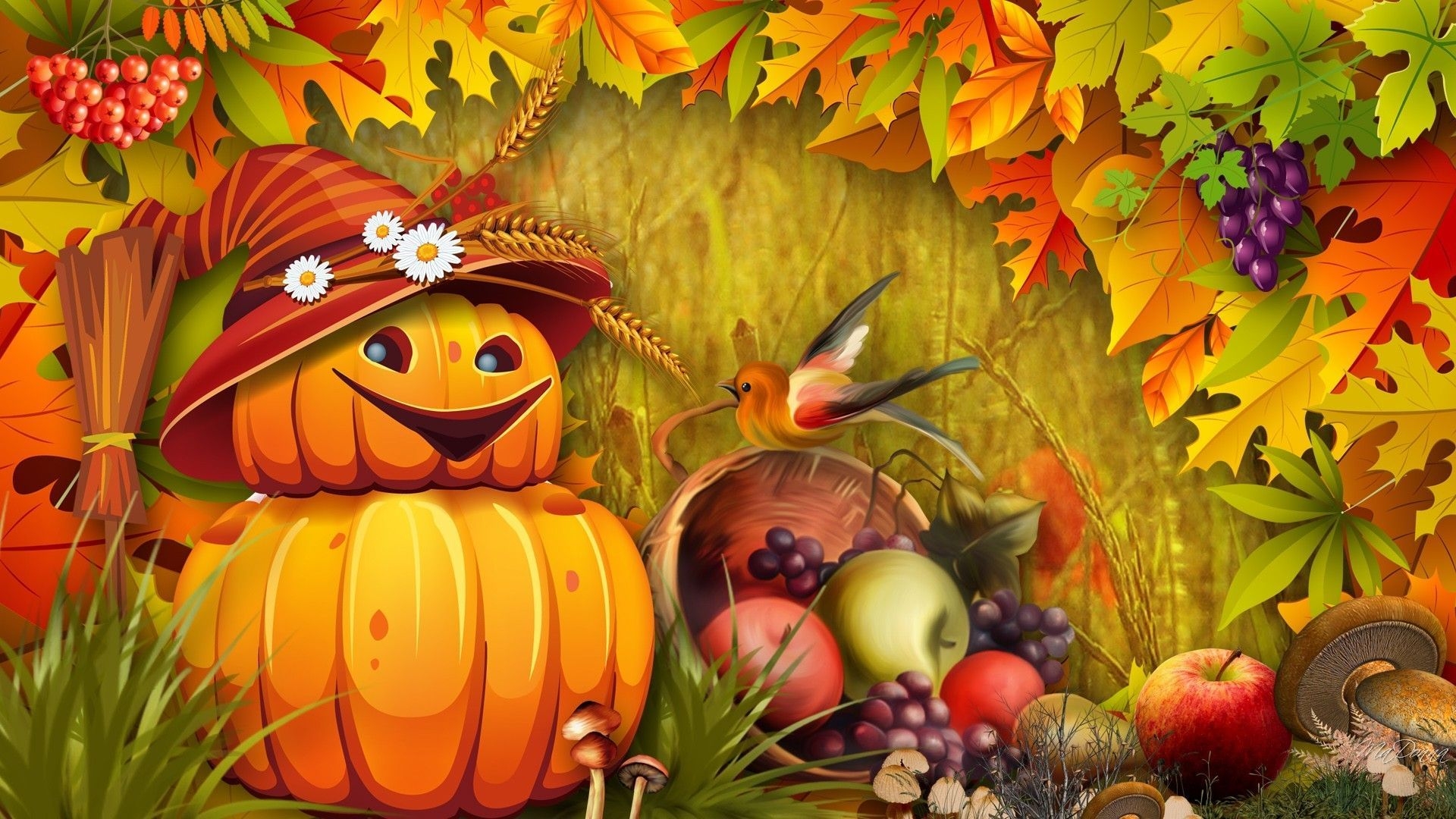 free printable pictures of fall leaves and pumpkins