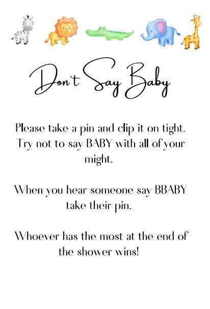 Baby Animals Baby Shower Games Printable Baby Shower Games Bundle 