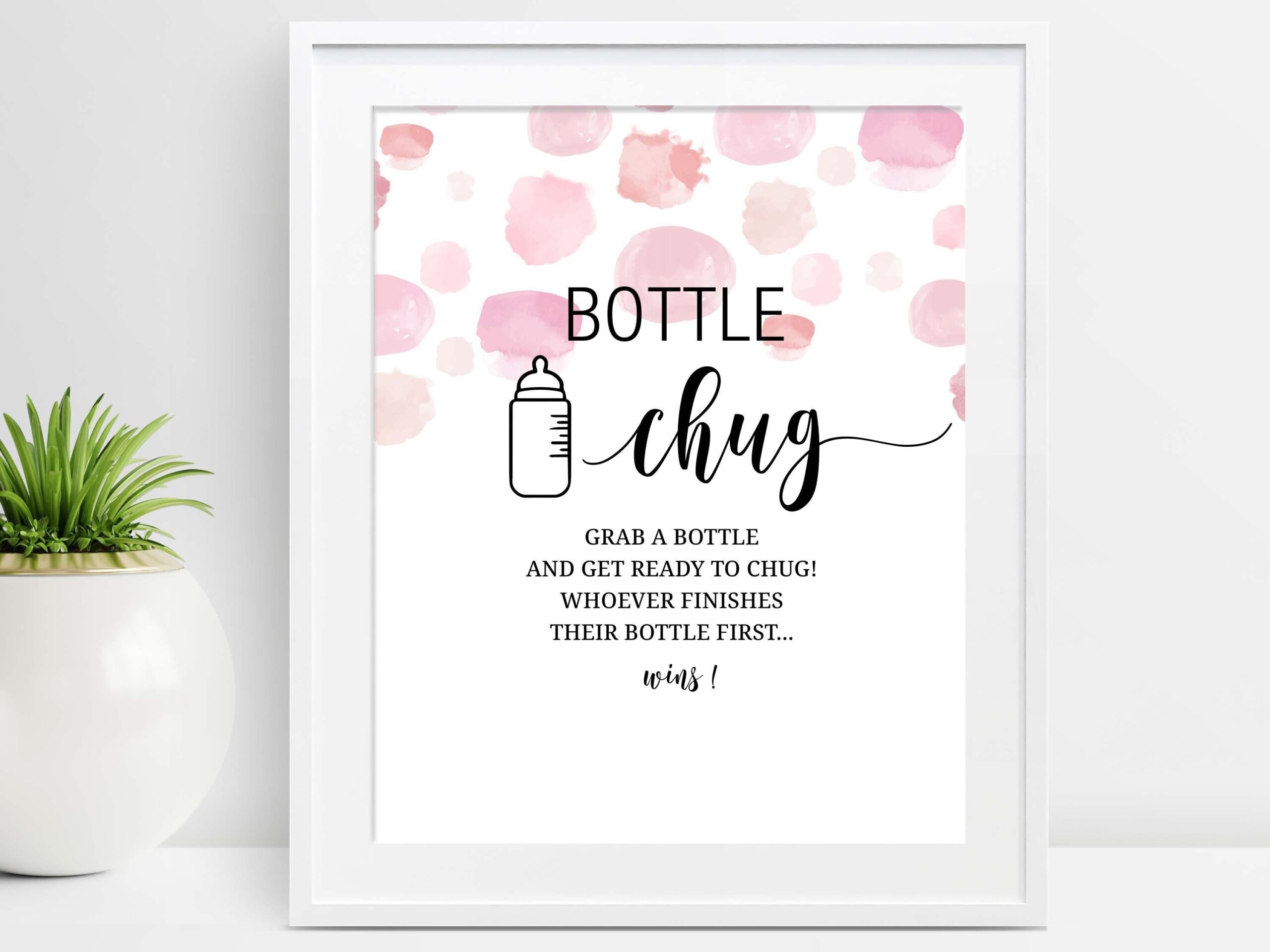 Baby Bottle Chug Game Sign Chugging Game Baby Shower Bottle Chug Game 