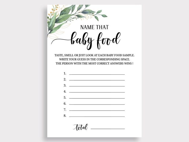 Baby Food Shower Game Baby Shower Food Game Name That Baby Etsy Artofit