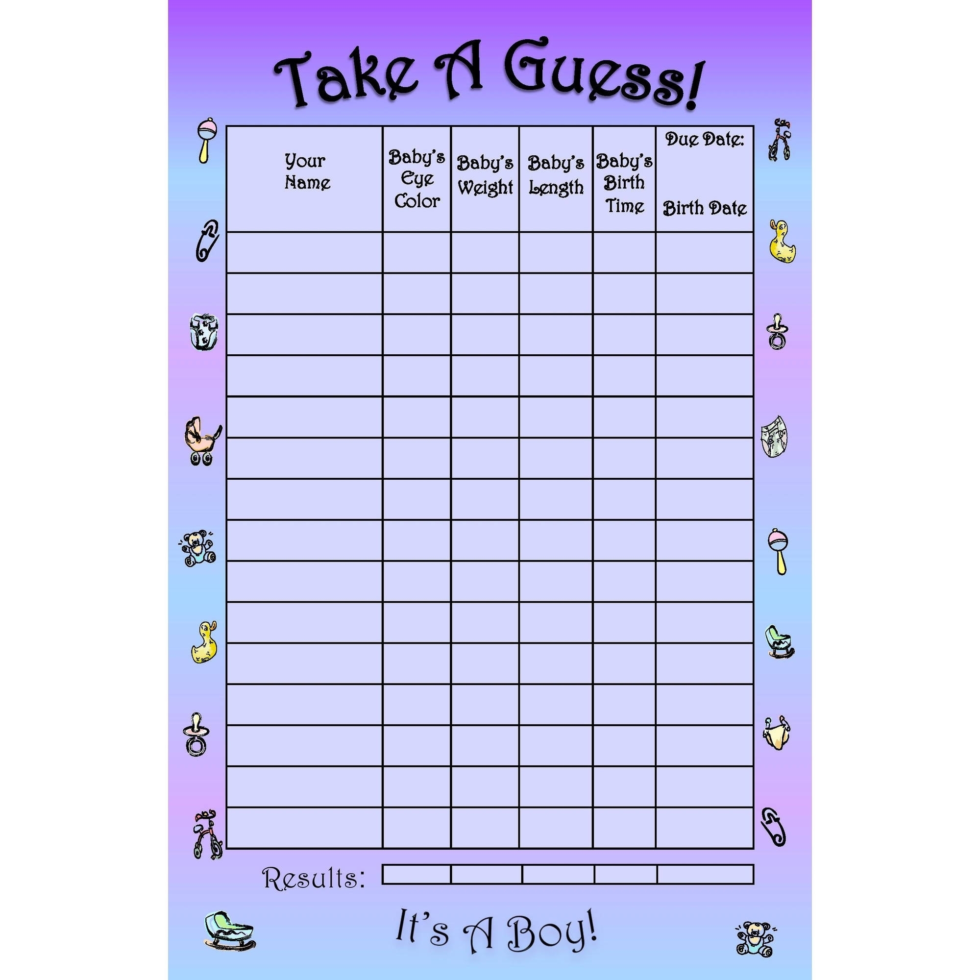 Baby Guessing Game Template