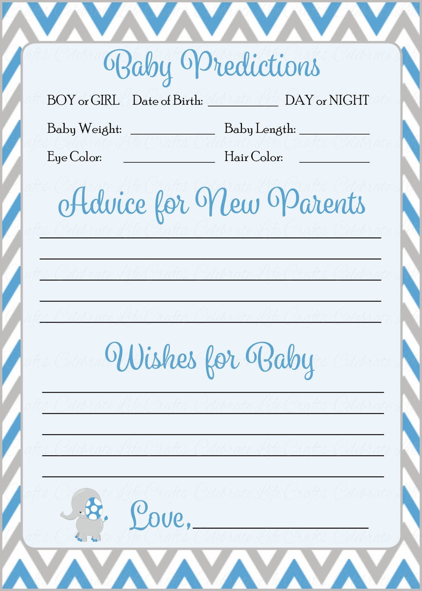 free printable baby prediction game
