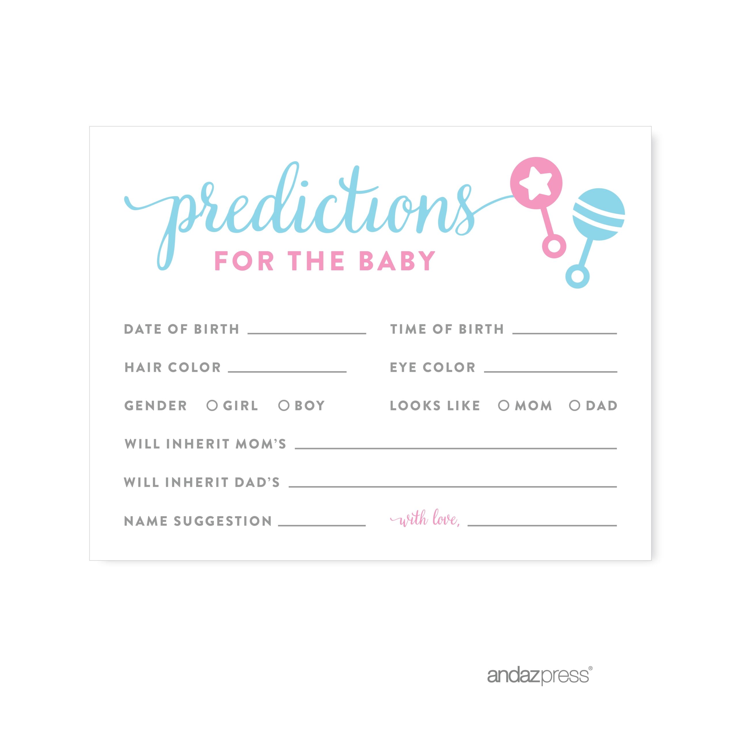 Baby Shower Games Baby Shower Birthday Prediction Game Guess The Baby 