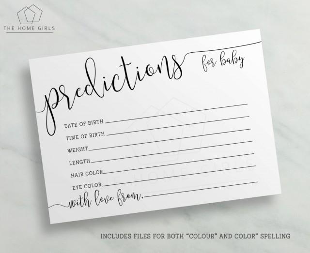 free printable baby shower prediction game