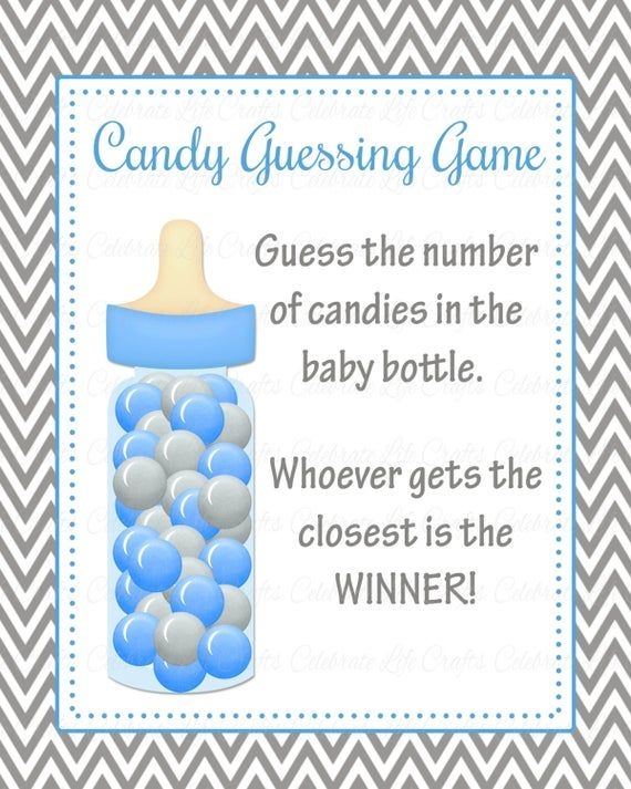 Baby Shower Printable Game Candy Bottle Guessing Game Sign Etsy