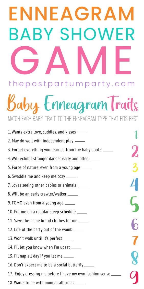 Baby Traits Game Printable Free