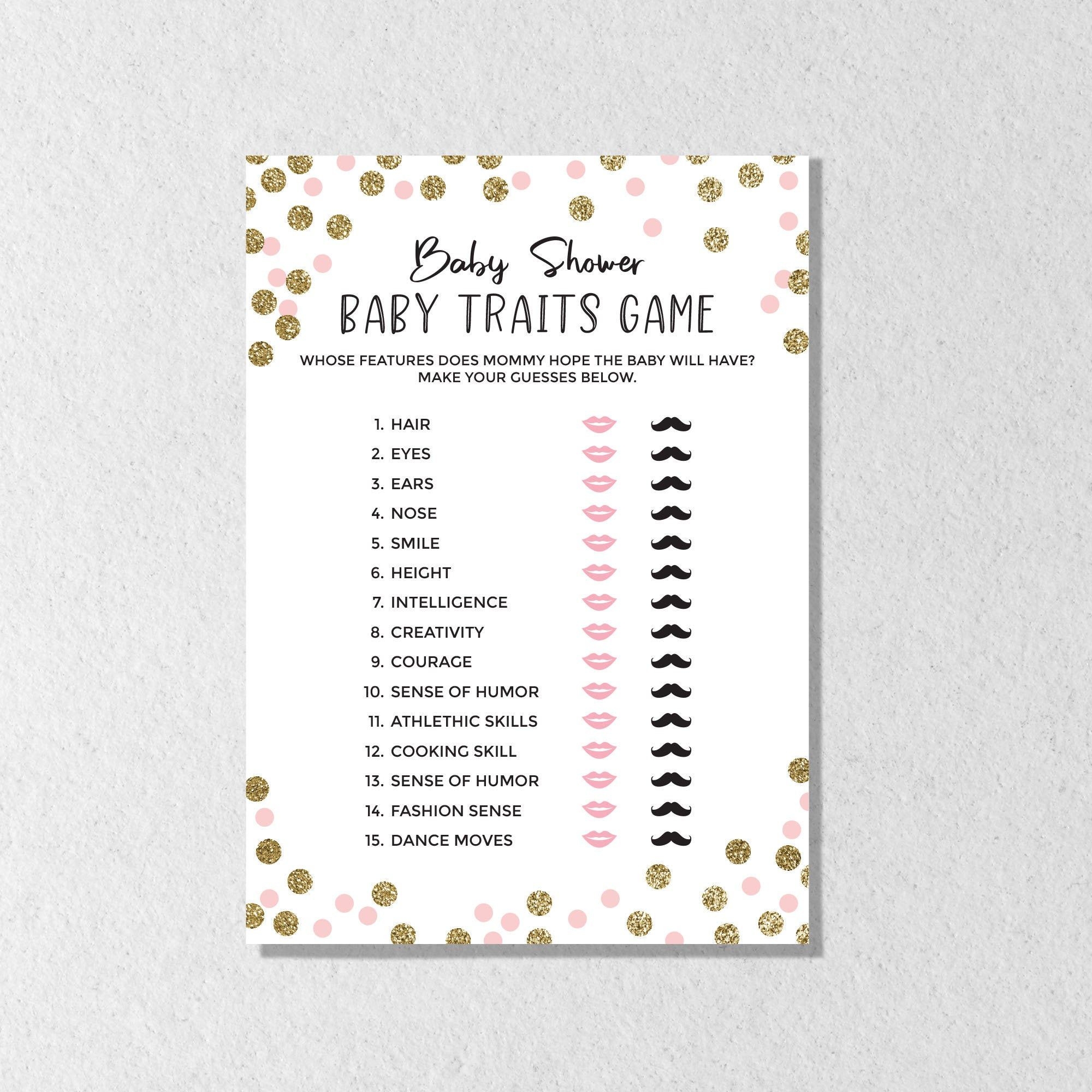 Baby Traits Game Printable Free