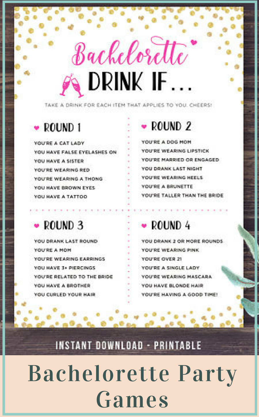free online printable bachelorette party games