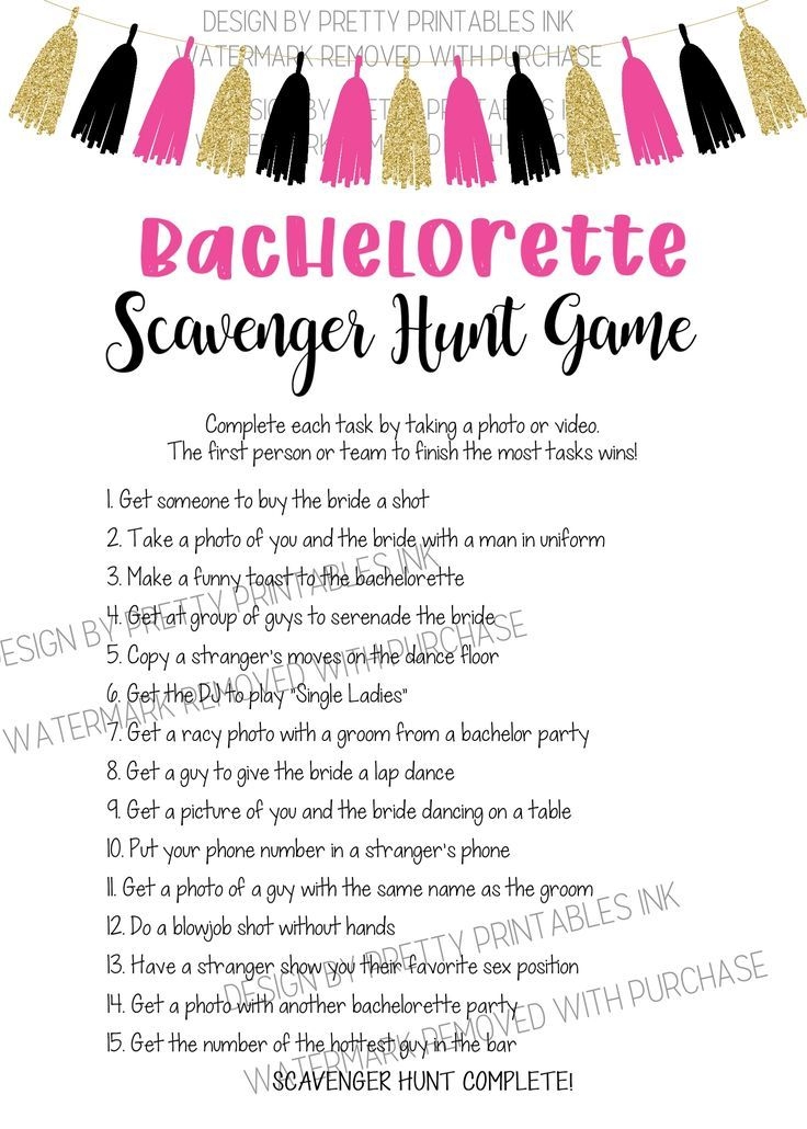 Bachelorette Scavenger Hunt Game Printable Bachelorette Photo Game 