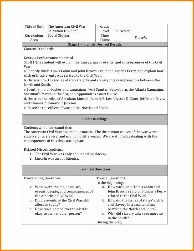 Backwards Design Lesson Plan Template Backwards Design Unit Plan 