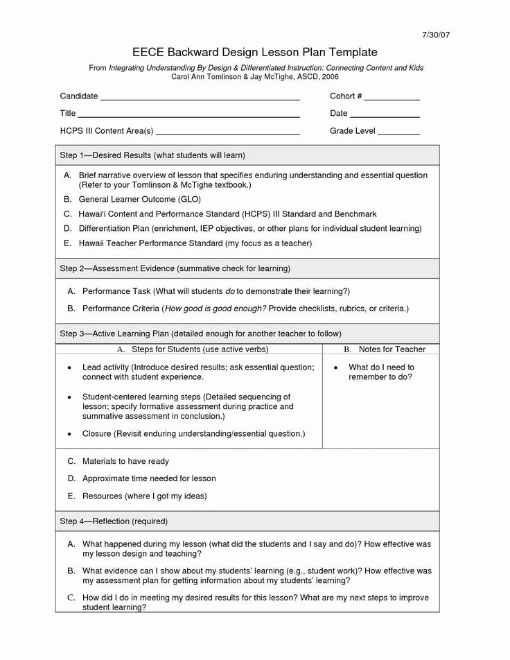 backwards design unit plan template