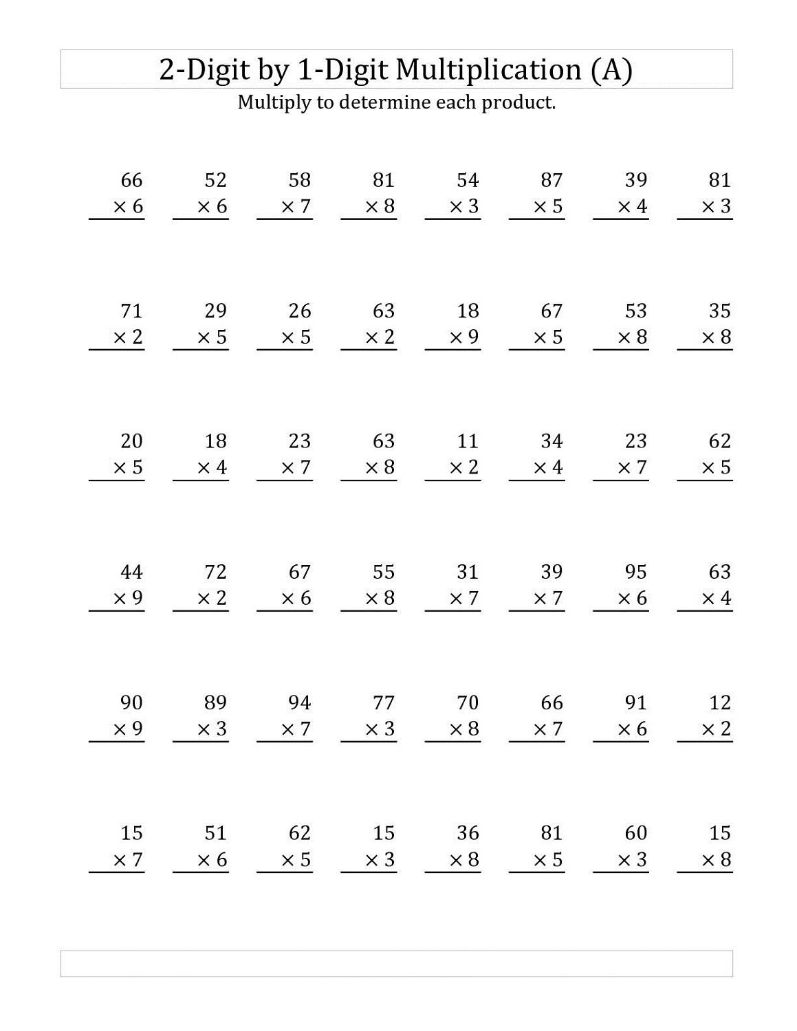 Basic Multiplication Worksheets Grade 5 254816 Free Worksheets Samples