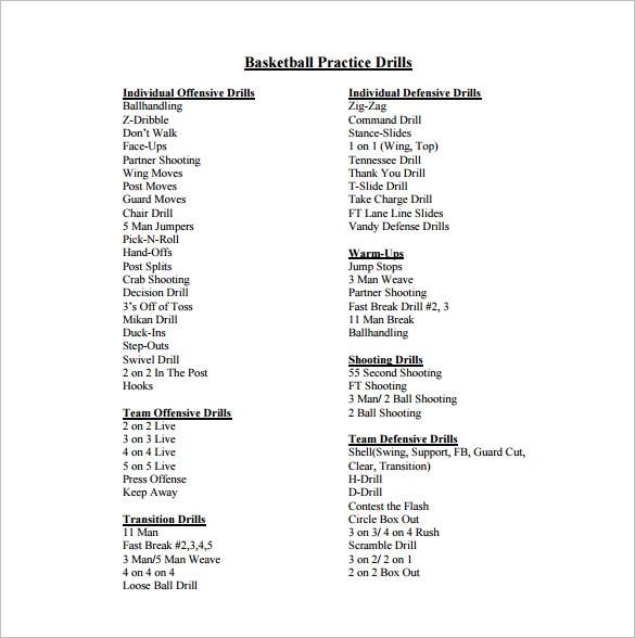 Basketball Practice Plan Template 3 Free Word Pdf Excel Documents 