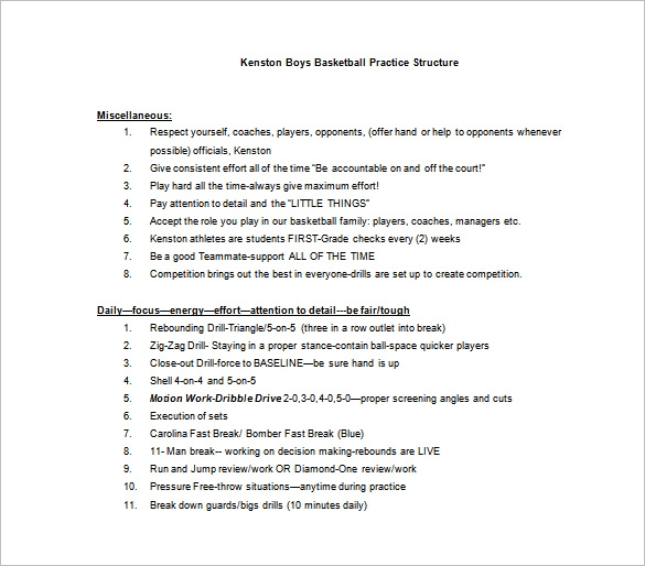 practice plan basketball template