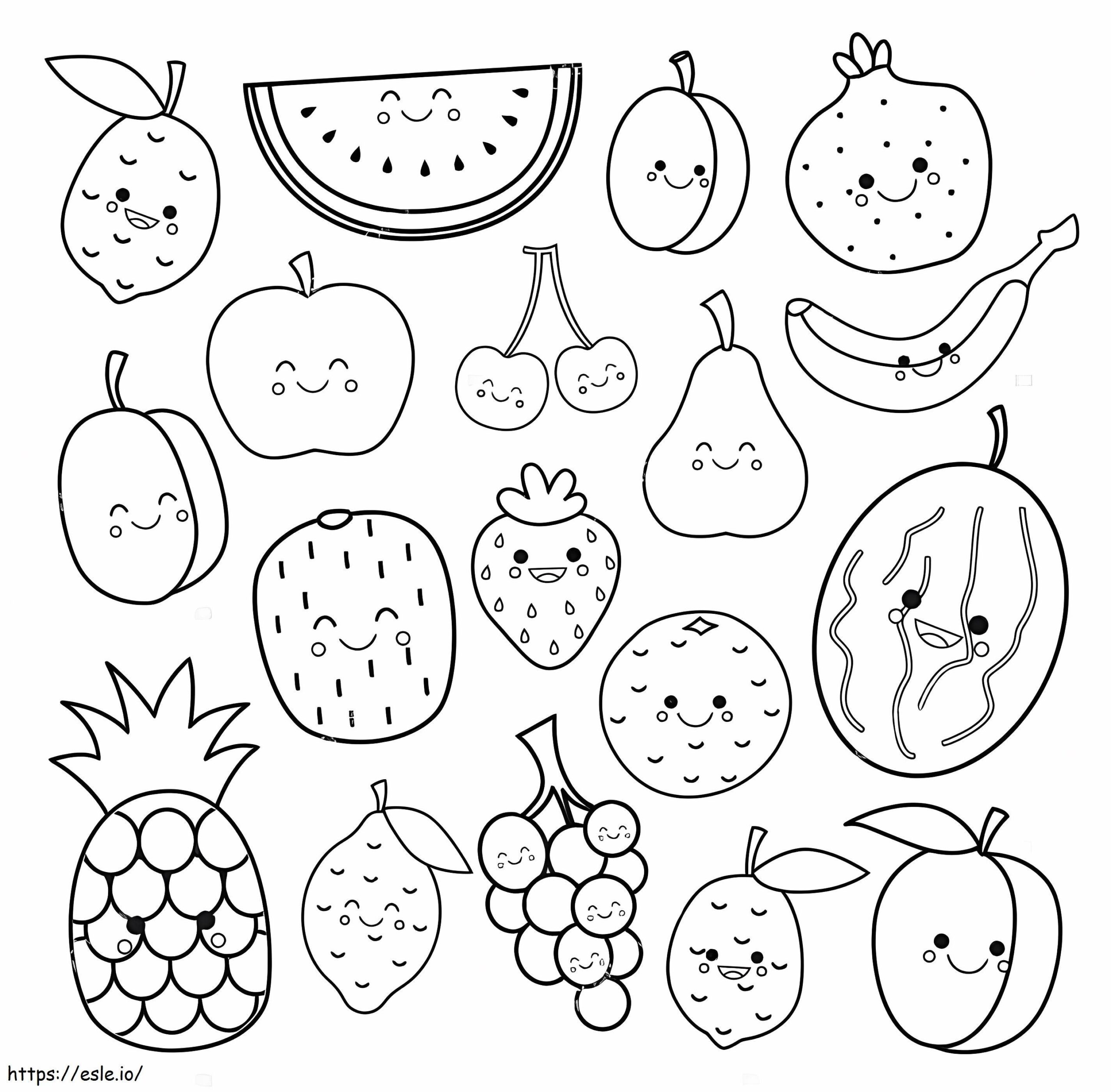 Beautiful Fruits Coloring Page