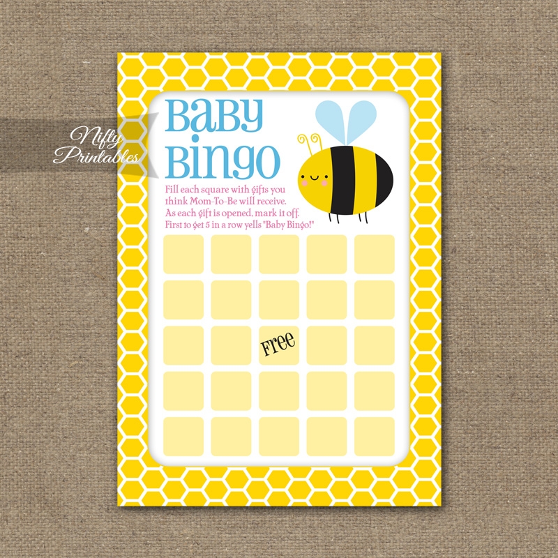 free printable baby shower games bee theme