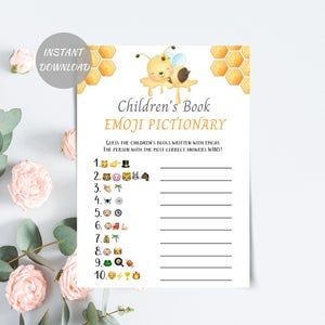 Bee Baby Shower Game Bundle Printable Bee Themed Baby Shower Etsy 
