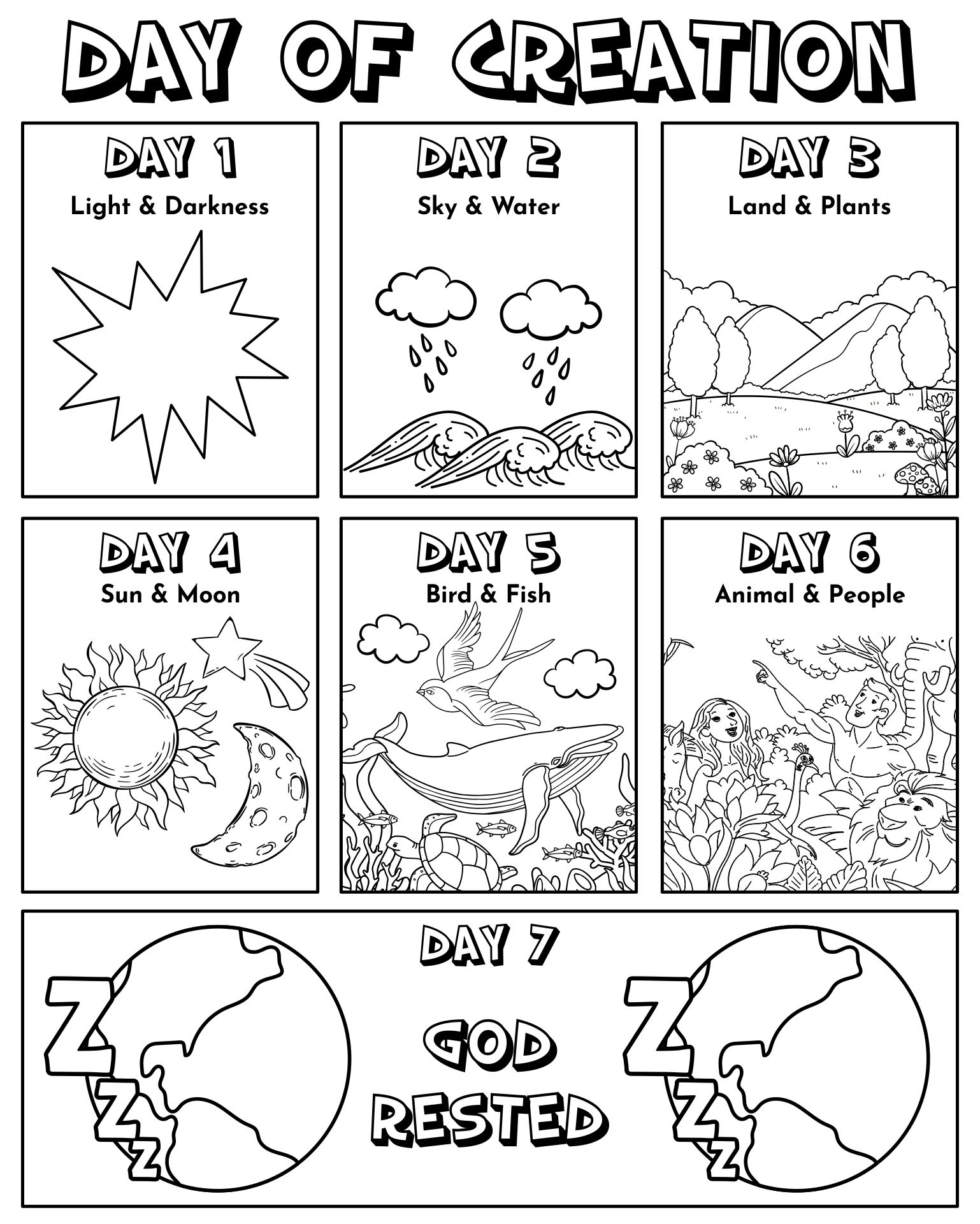 Best Days Of Creation Printable PDF For Free At 59 OFF