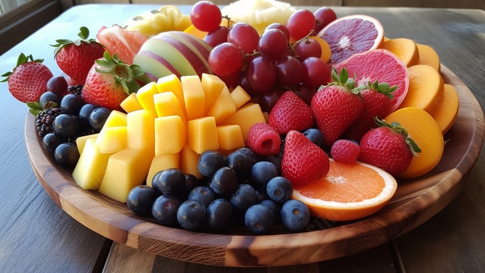 Best Fruit Platter Powerpoint Background For Presentation Slidesdocs